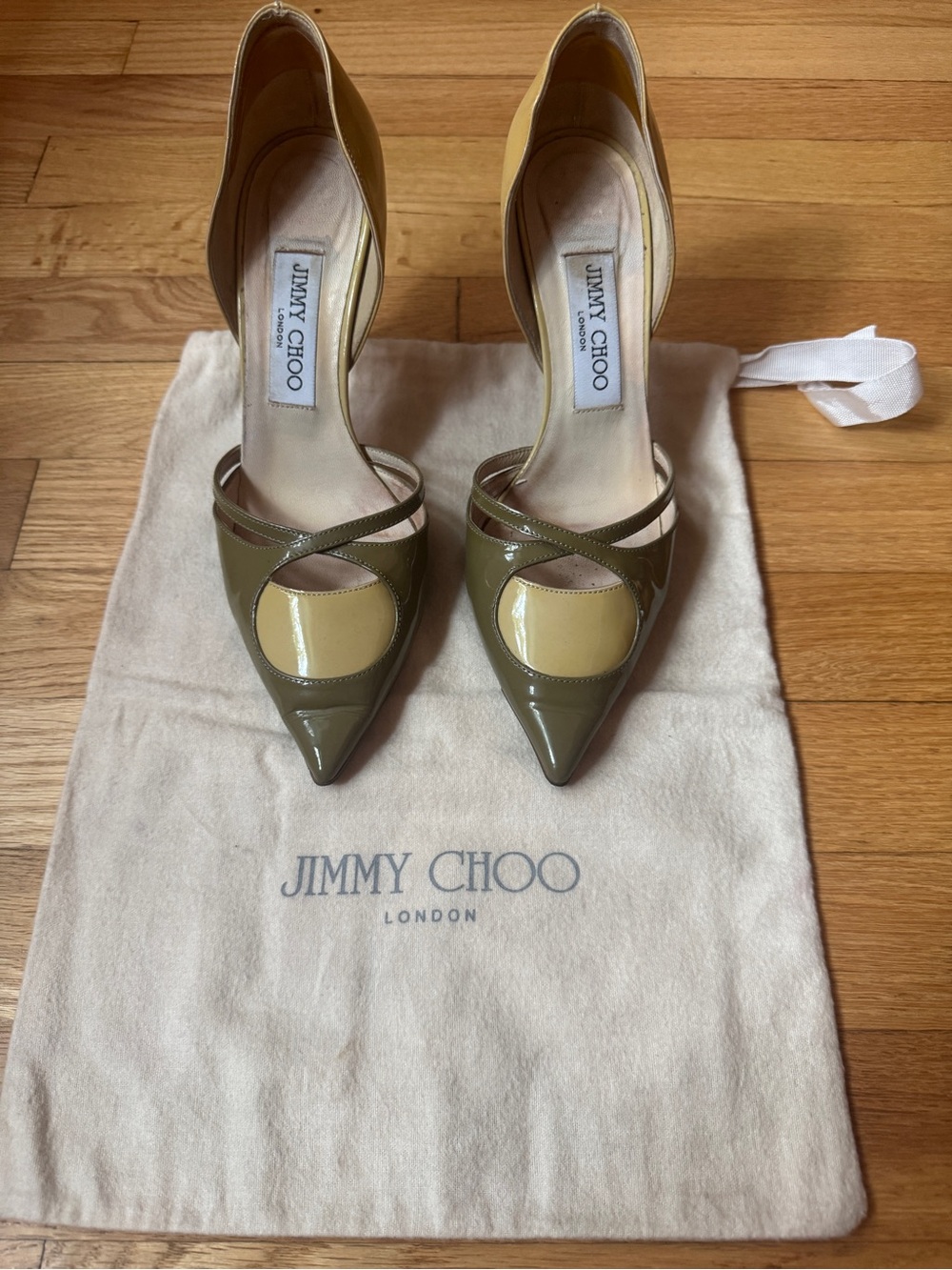 Jimmy Choo Multicolor Patent Leather Pointed Toe Heels 37.5